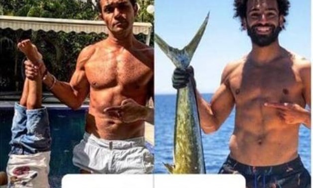 Mohamed Salah holding a large fish,  Assir Yassin holding his son in a funny response - Press photos