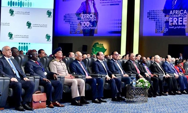 President Sisi attends the inaugural session of the African Anti-Corruption Forum (AACF) held in the Red Sea resort city of Sharm El Sheikh - Press photo