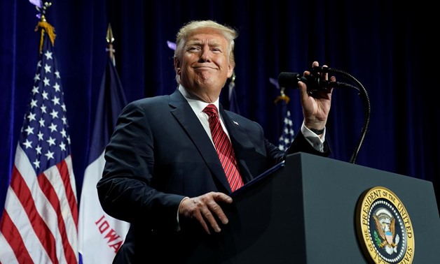 FILE PHOTO: U.S. President Donald Trump speaks at a fundraiser in Des Moines, Iowa, June 11, 2019. REUTERS/Kevin Lamarque