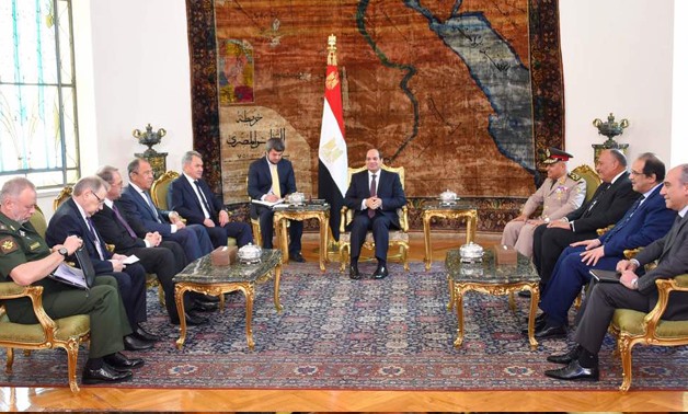 President Abdel Fatah al-Sisi and Russian Defence Minster Press Photo
