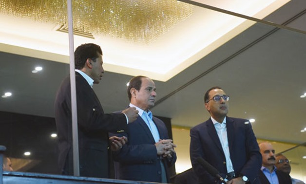 President Abdel Fatah al-Sisi Sunday during his visit to the Cairo International Stadium