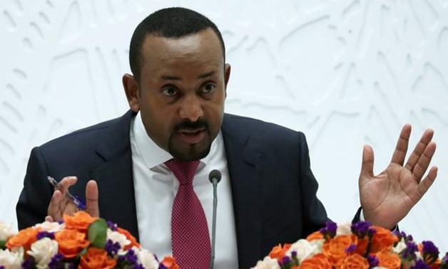 FILE PHOTO - Ethiopia's Prime Minister Abiy Ahmed speaks at a news conference in Addis Ababa, Ethiopia March 28, 2019. REUTERS/Tiksa Negeri
