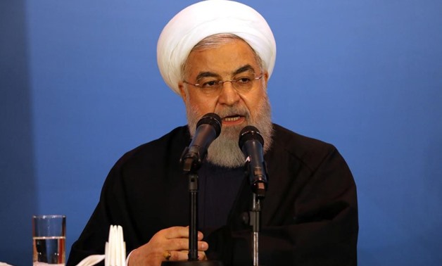 FILE PHOTO: Iranian President Hassan Rouhani speaks during a meeting with tribal leaders in Kerbala, Iraq, March 12, 2019. REUTERS/Abdullah Dhiaa Al-Deen/File Photo
