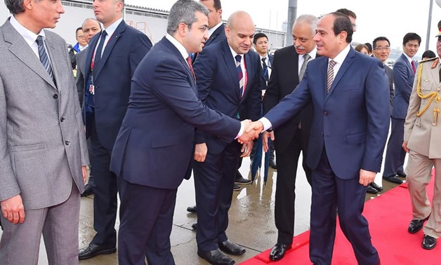 CAIRO - 27 June 2019: Egypt's President Abdel Fattah al-Sisi met on Thursday with Japanese Prime Minister Shinzo Abe, where they held a session of talks , Egyptian government's TV reported.

Earlier this morning, President Sisi arrived in Japan's Osaka 