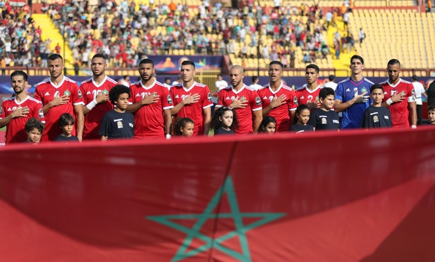 Soccer Football - Africa Cup of Nations 2019 - Group D - Morocco v Namibia - Al Salam Stadium, Cairo, Egypt - June 23, 2019 Morocco line up before the match REUTERS/Suhaib Salem
