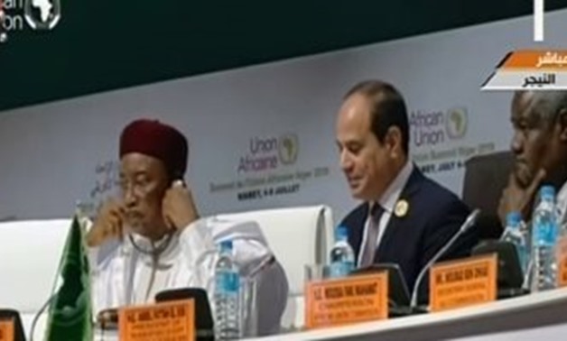 President Sisi chairs a coordination summit in Niamey, Niger, on Monday with the participation of leaders and heads of African countries and blocs - Screen shot from one channel tv.