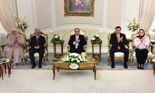 President Sisi attend a wedding party of two couple- photo courtesy of the couples' relatives Facebook accounts 