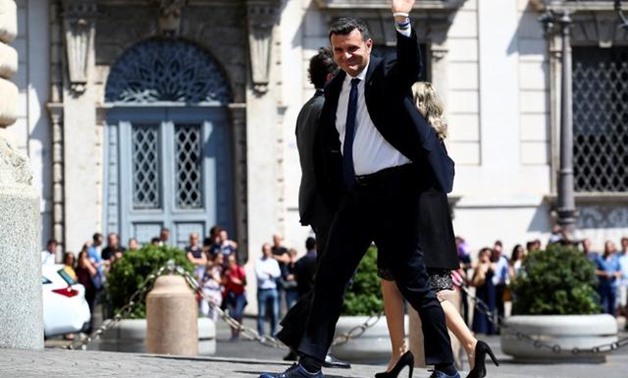 Italy's Minister of Agriculture Gian Marco Centinaio arrives at the Quirinal palace in Rome, Italy, June 1, 2018. REUTERS/Alessandro Bianchi
