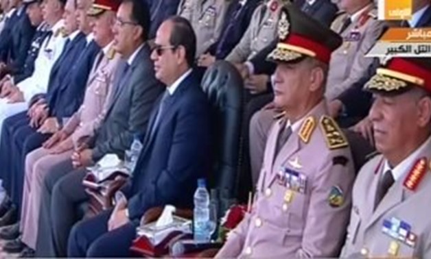 Sisi witnessed on Tuesday July 16 the graduation ceremony of the 157th batch of the Armed Forces non-commissioned officers institute - Screen Shot from Channel one
