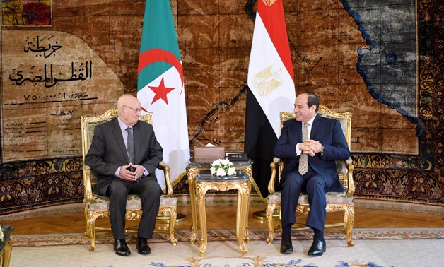 Egyptian President Abdel Fattah al-Sisi (R) meets with Algerian interim President Abdelkader Bensalah in Cairo, July 18, 2019 - Press photo