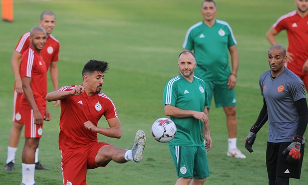 Soccer Football - Africa Cup of Nations 2019 - Algeria Training - Petro Sports Stadium, Cairo, Egypt - July 18, 2019. Algeria's Baghdad Bounedjah in action. REUTERS/Shokry Hussien
