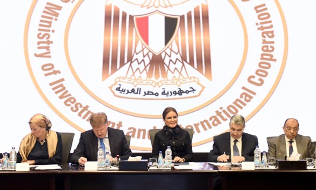 Convention of EU Envoy to Egypt Ivan Surkos and five Egyptian ministers to coordinate 2020 projects worth €110 million. July 22, 2019. Press Photo 