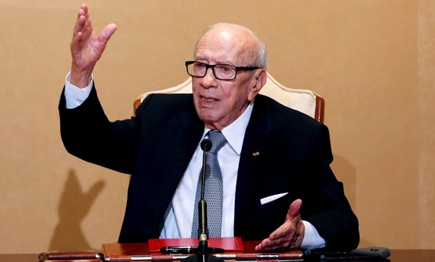 FILE PHOTO: Tunisian President Beji Caid Essebsi holds a news conference at the Carthage Palace in Tunis, Tunisia, October 25, 2018. REUTERS/Zoubeir Souissi/File Photo