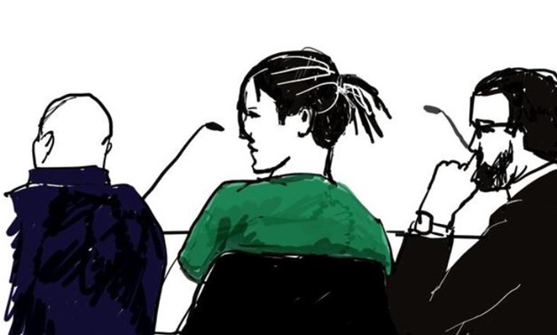 A courtroom sketch shows Rakim Athelaston Mayers alias ASAP Rocky (in green shirt) and his defence lawyer Slobodan Jovicic (R) in the district court in Stockholm, Sweden July 30, 2019. Anna Harvard/TT News Agency/via REUTERS