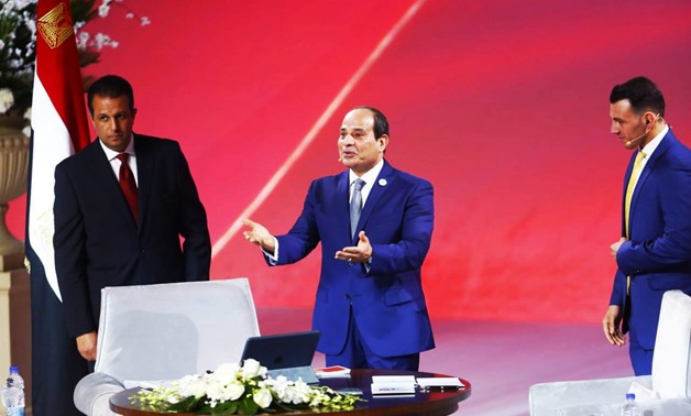 Egypt's President Abdel Fattah al-Sisi has launched the Ask the President session as part of the National Youth Conference held on July 30-31 - Egypt Today/Hussein Talal