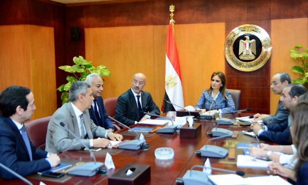 Minister of Investment and International Cooperation Sahar Nasr during her meeting with representatives
 of international pharmaceutical companies - Press photo