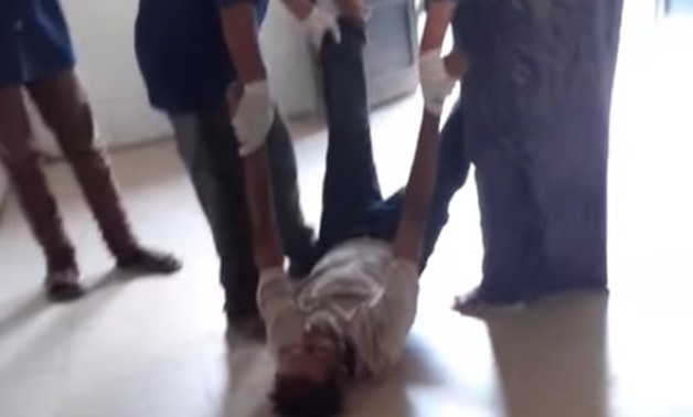 A photo shows how Kafr al-Zayat's patient was mistreated inside the hospital - Social media photo