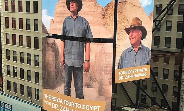 Egyptologist Zahi Hawass at Times Square (Egypt Today)
