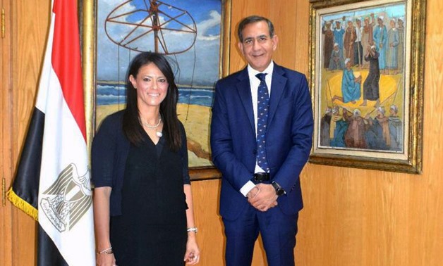 PRESS: (L) Tourism Minister Rania Al-Mashat, (R) Raghu Malhotra, President of Mastercard Middle East and Africa