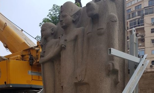 Trio statue of King Ramses, Ptah and Sekhmet - ET