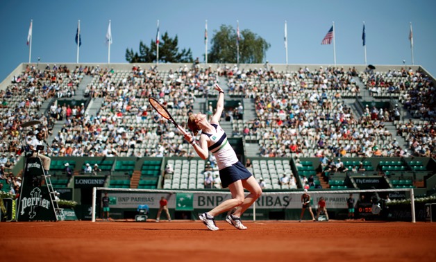 French Open - Roland Garros, Paris, France - 1/6/17 Belgium's Alison Van Uytvanck in action during her second round match against Poland's Agnieszka Radwanska -  Reuters/Christian Hartmann