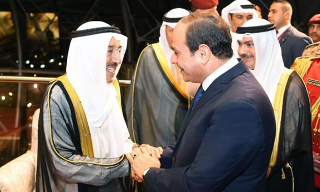 Kuwaiti Emir Sheikh Sabah Al-Ahmed Al-Jaber receives Egypt's President Abdel Fattah al-Sisi on Saturday - press photo