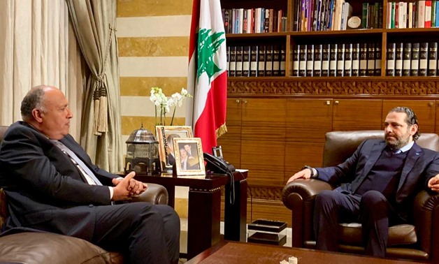 FILE - Sameh Shoukri (L) and Saad al-Hariri (R) - Courtesy of the Egyptian Foreign Ministry