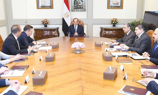 Sisi meets with Russian Rosatom State Atomiс Energy Corporation CEO Alexey Likhachev in Cairo on September 12, 2019- Press photo