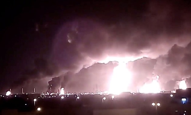 Yemen's Houthi rebels claimed responsibility for drone attacks on the two oil refineries - Still image from footage