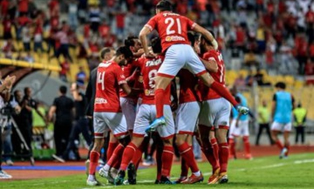 Al-Ahly players celebrate scoring their first goal, photo courtesy of Al-Ahly twitter account  