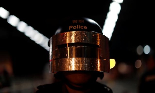A riot police officer is seen in Tuen Mun, Hong Kong, China September 21, 2019. REUTERS/Jorge Silva
