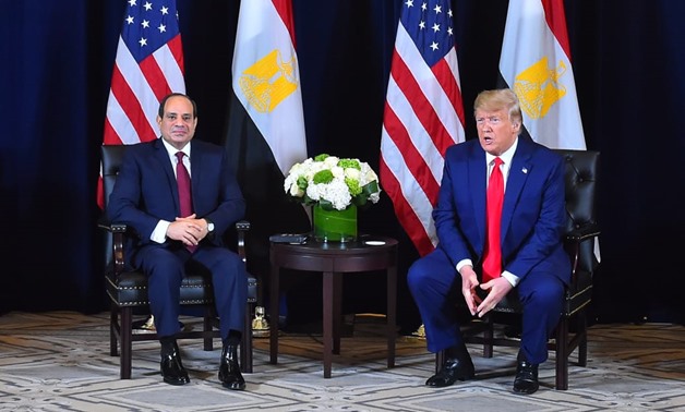 U.S. President Donald Trump meets with Egypt's President Abdel Fattah el-Sisi on the sidelines of the annual UNGA in New York City, New York, U.S., September 23, 2019. REUTERS/Jonathan Ernst