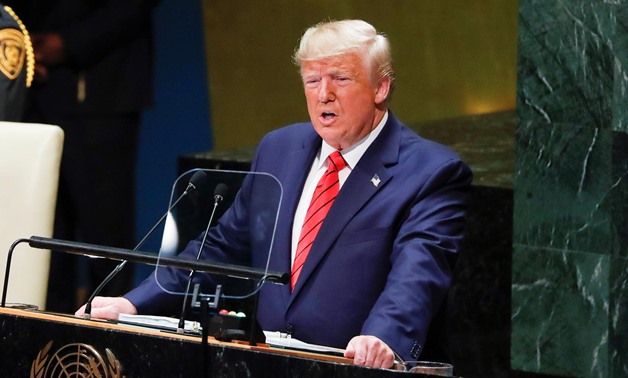 U.S. President Donald Trump addresses the 74th session of the United Nations General Assembly (UNGA) at U.N. headquarters in New York City, New York, U.S., September 24, 2019. REUTERS/Jonathan Ernst
