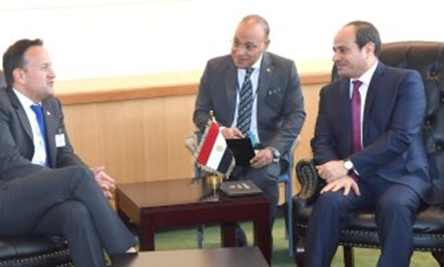 President Abdel Fatah al-Sisi with Irish Prime Minister Leo Varadkar - Press Photo