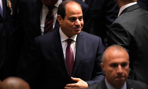 Egypt's President Abdel Fattah Al Sisi arrives ahead of the start of the 74th session of the United Nations General Assembly at U.N. headquarters in New York City, New York, U.S., September 24, 2019. REUTERS/Lucas Jackson