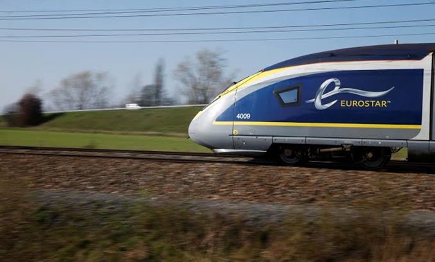 FILE PHOTO: An Eurostar high-speed train speeds on the LGV Nord rail track outside Seclin, France, March 29, 2019. REUTERS/Pascal Rossignol

