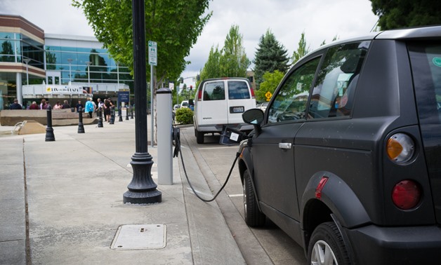 A charging station for electric cars in Hillsboro, Oregon - CC via Wikimedia Commons/Visitor7 