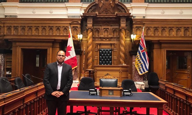 Egyptian Ambassador to Canada Ahmed Abu Zeid wound up his three-day visit to Canada's British Columbia province- press photo
