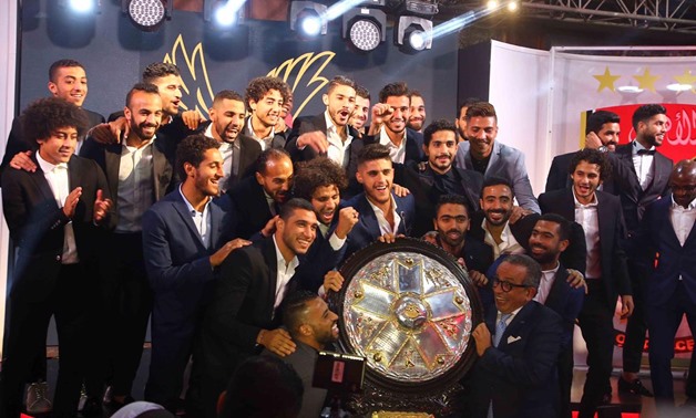 File- Al-Ahly players during the ceremony 
