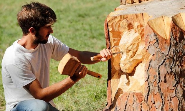 Andrea Gandini, a 22-year-old Roman sculptor, is making a growing name for himself by turning the Eternal City’s dead tree stumps into much-admired pieces of art - Reuters