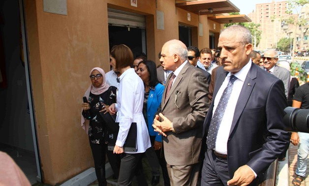 General Ahmed Rashed, Governor of Giza, accompanied by Maya Morsy, Chairman of the National Council for Women, opened on Sunday a legitimate market for street vendors in the crowded Bulaq al-Dakrour district - Press photo
