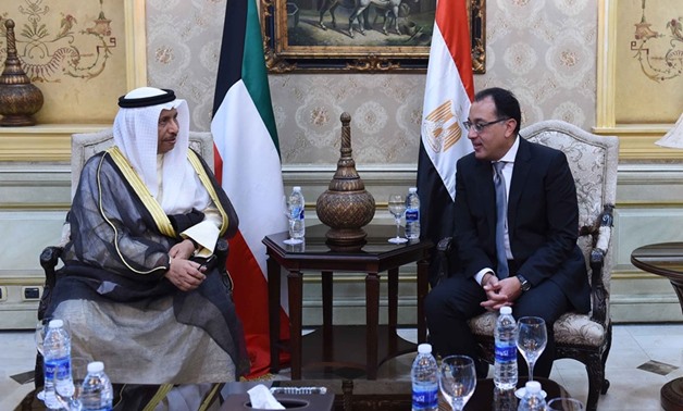 Egypt's Prime Minister Mostafa Madbouly (R) receives his Kuwaiti counterpart, Sheikh Jaber Al-Mubarak on Sunday, October 20th - Press photo
