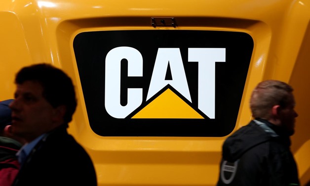 FILE PHOTO: Caterpillar logo is pictured at the 'Bauma' Trade Fair for Construction Machinery, Building Material Machines, Mining Machines, Construction Vehicles and Construction Equipment in Munich, Germany, April 8, 2019. REUTERS/Michaela Rehle
