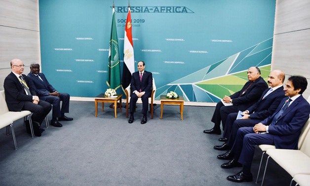 President Abdel Fattah al-Sisi on Wednesday met with Chairperson of African Union Commission Moussa Faki – Press photo