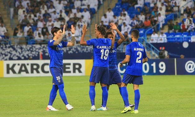 Al Hilal players celebrate the victory over Al Sadd, Photo courtesy of AFC Champions League Twitter 
