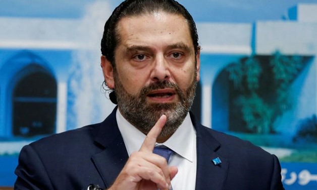 FILE PHOTO: Lebanon's Prime Minister Saad al-Hariri speaks during a news conference after a cabinet session at the Baabda palace, Lebanon October 21, 2019. REUTERS/Mohamed Azakir/File Photo
