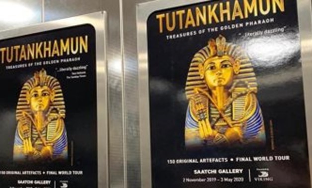 London's main streets, squares, metro and train stations are decorated with pictures of the Golden King's face and some of his belongings - Egypt Today.