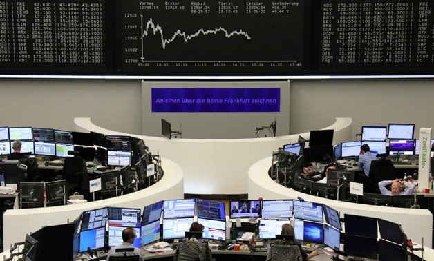 FILE PHOTO: The German share price index DAX graph is pictured at the stock exchange in Frankfurt, Germany, October 29, 2019. REUTERS/Staff
