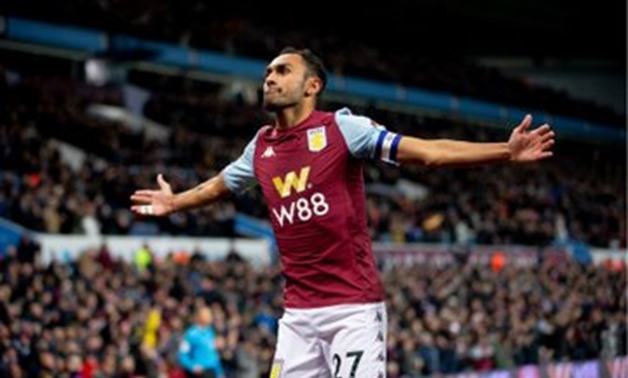Ahmed Elmohamady celebrates his goal, photo courtesy of Aston Villa Twitter account 