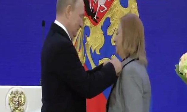 Russian President Vladimir Putin honored professor of the Russian Literature and former Dean of the Faculty of Languages, Ain Shams University, Makarem Ahmed el-Ghamry